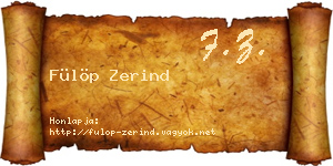 Fülöp Zerind névjegykártya
